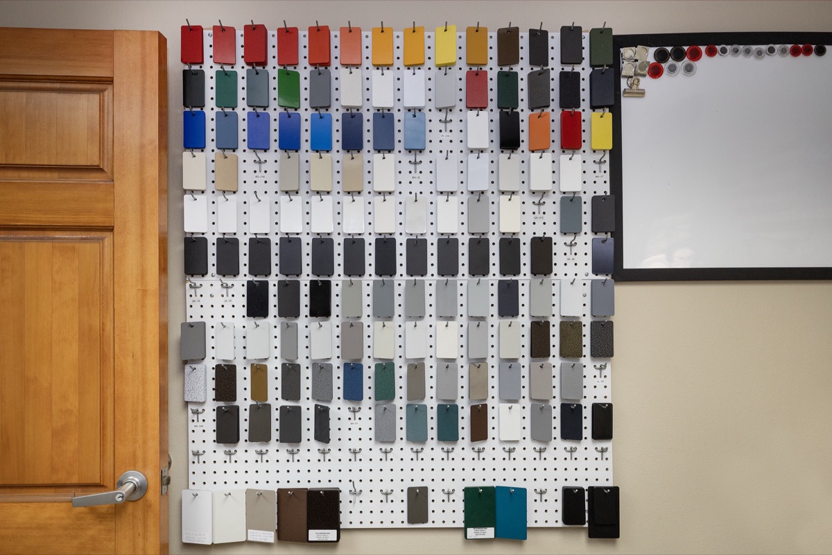 Powder coating color samples at CW Elaborations Denver